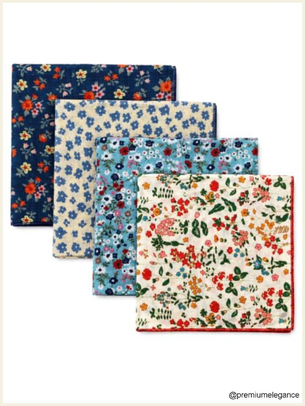 4 Pack 22x22 Floral Bandanas for Women, Large Cotton Boho Head Scarf, Hair